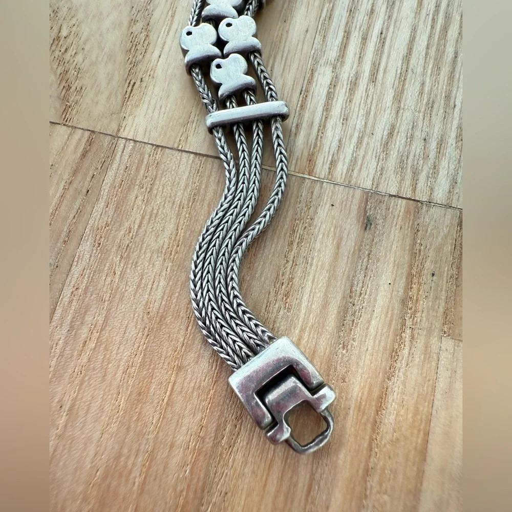Clio blue Paris 925 Sterling silver fish multi chain bracelet watch NEW BATTERY